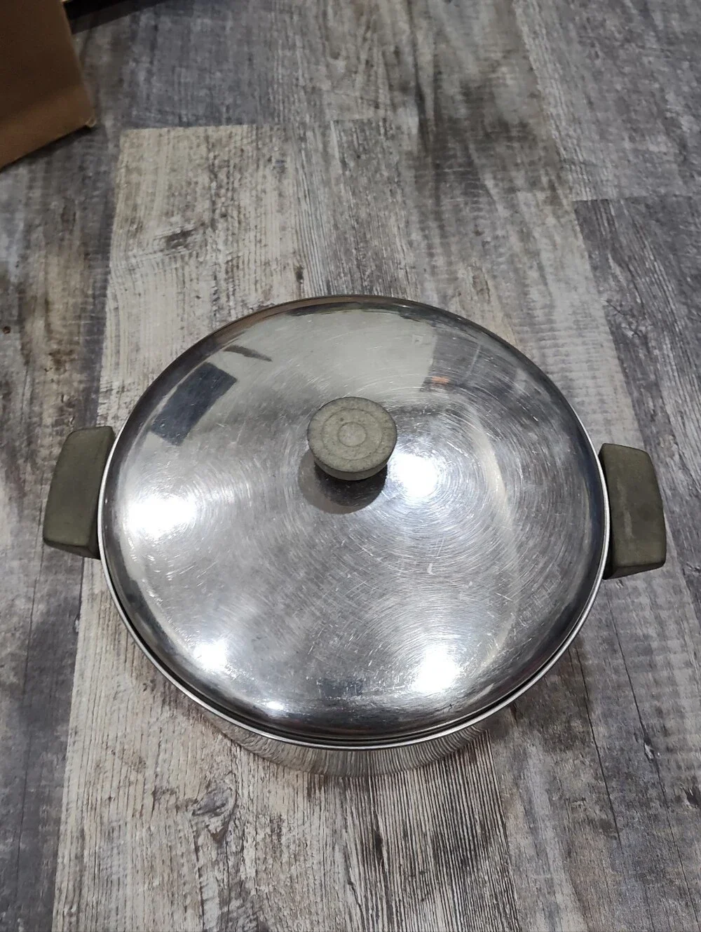 Vintage Revere Copper Maid Pot With Domed Lid, 6-Qt Stock Pot, Stainless Steel